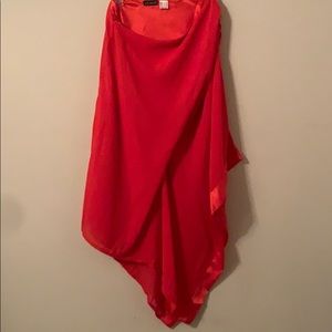 Red one shoulder dress